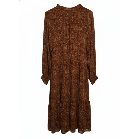Elegant Brown Long-Sleeve Dress - Picture 4 of 4